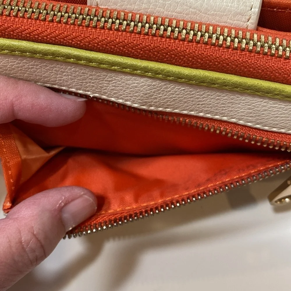 Spartina‎ 449 Haig Point Yacht Club Linen Wristlet Navy Cream, Orange, and Green